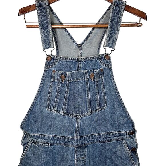 OshKosh Girls Denim Overalls Blue Size 12L Adjustable Straps Multiple Pockets - Picture 3 of 16